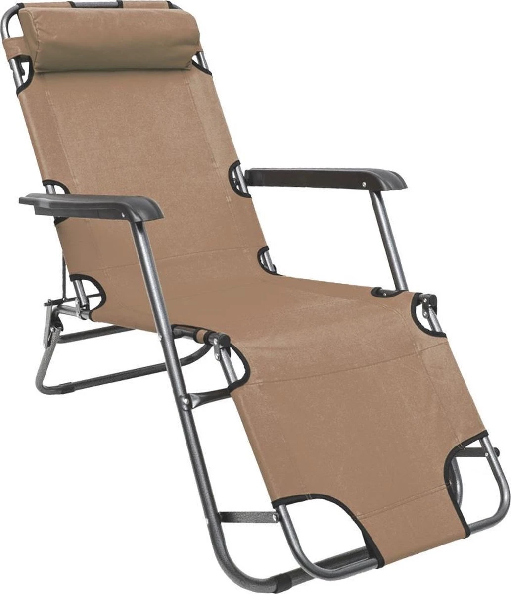 Ligstoel Opvouwbaar 155x60cm - Lichte Ligbed Relaxstoel Tuinstoel Campingstoel Strandstoel - Afbeelding 6