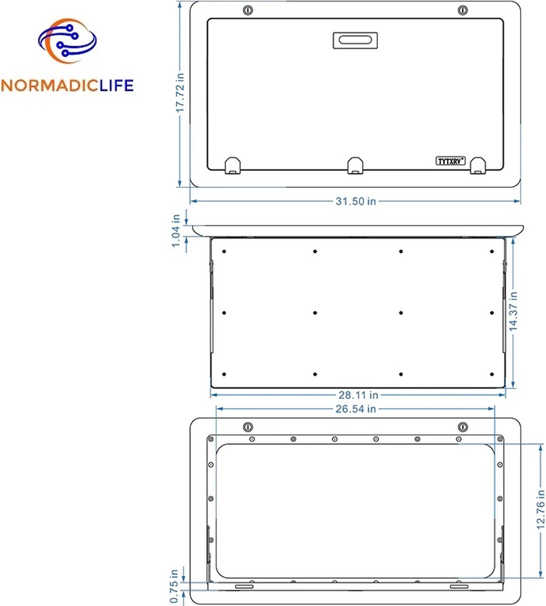 Merkloos NormadicLife® - Outdoor – Opklapbare Tafel - Eettafel – Tafel Voor Buitenkeuken - Caravan – Camper – Picknicktafel - Ingebouwd Ledlicht – Wit - Afbeelding 4