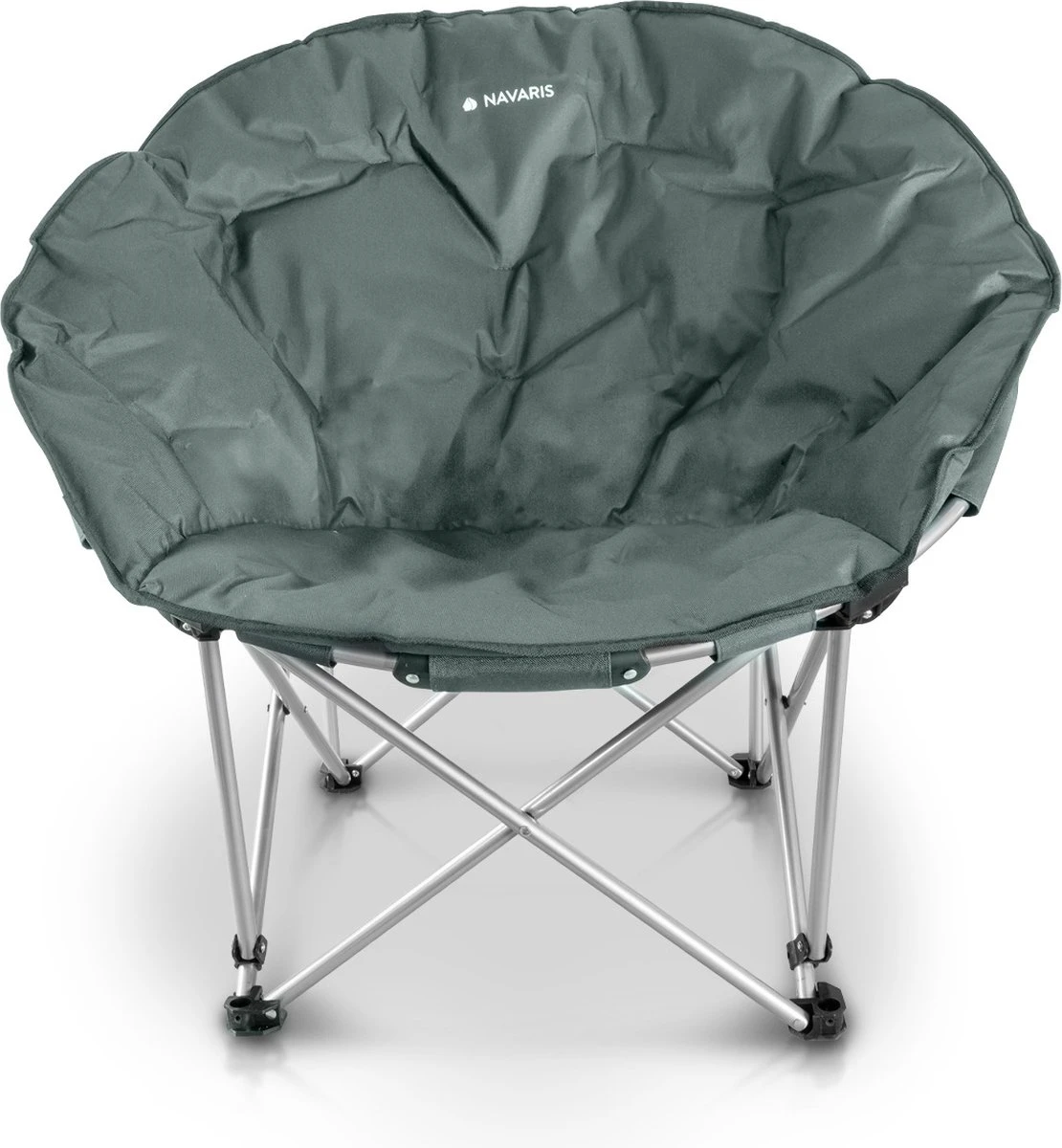 Navaris Klapstoel XXL - Campingstoel Met Opbergtas - Draagbare Stoel Voor Kamperen, Festivals En Vissen -Strandstoel - Inklapbaar - Grijs - Afbeelding 5