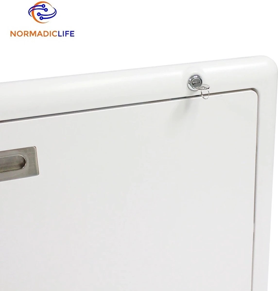 Merkloos NormadicLife® - Outdoor – Opklapbare Tafel - Eettafel – Tafel Voor Buitenkeuken - Caravan – Camper – Picknicktafel - Ingebouwd Ledlicht – Wit - Afbeelding 5