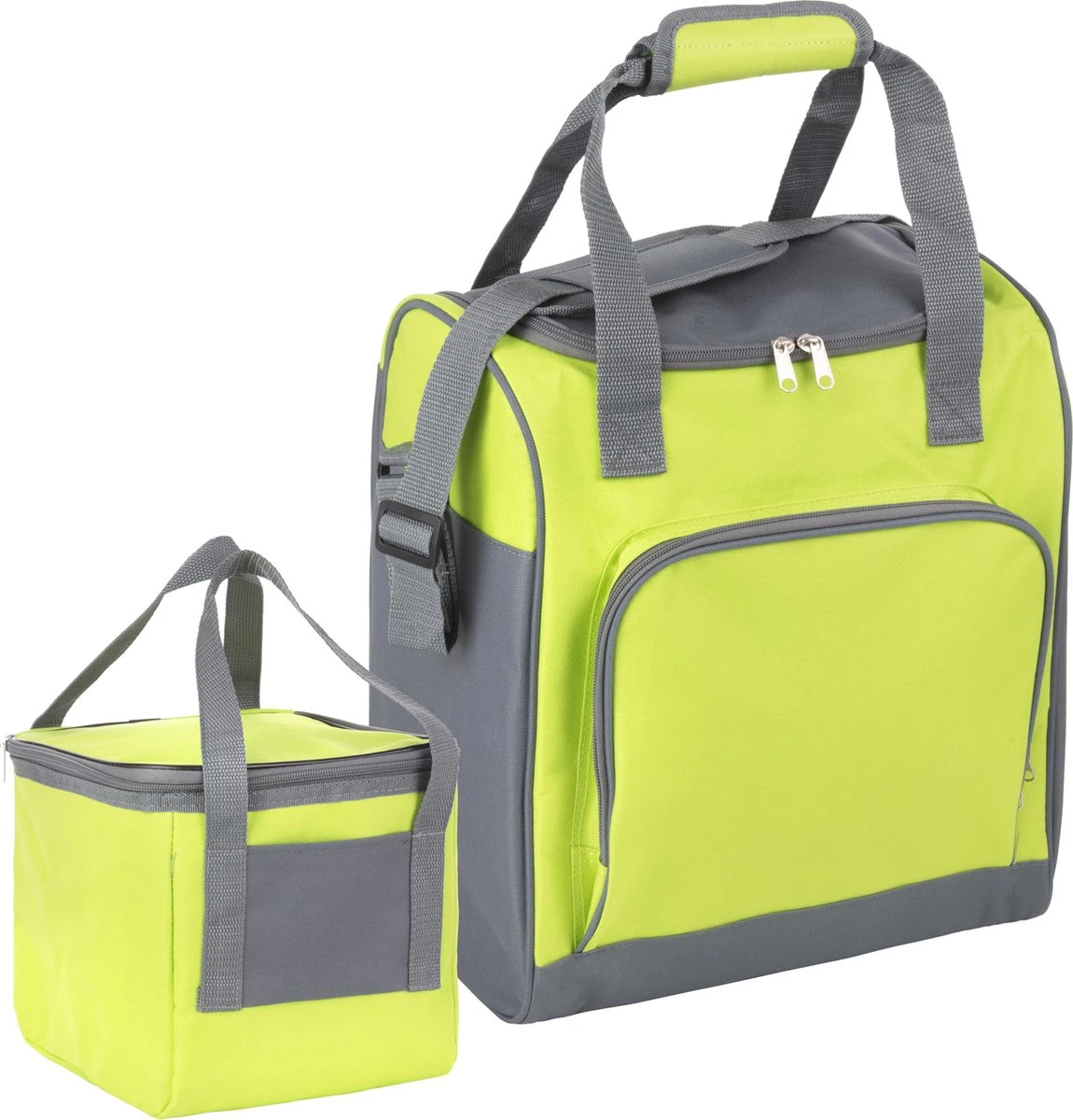 Basis Sterke Koeltas Set - 25 + 10 Liter - Lunchtas - Geïsoleerde Koeltassen - Picknicktas - Coolerbag - Groen