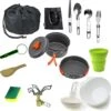 Camping Outdoor Kookset 13-delig Camping Servies En Pannen Pannenset Keukengerei - BPA-vrij & Geen Giftige Stoffen - Opvouwbaar & Licht - Ideaal Voor Reizen, Festival, Wandelen