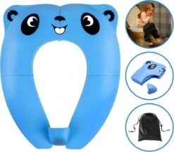 Blauwe Opvouwbare Toilet Zitje - WC Verkleiner - WC Bril Verkleiner- Urinoirs Kind - Toilet Training - Plas Trainer Zitje - Reis Accessoires - Camping Toilet Zitje - Toilet Verkleiner - Toilet Bril Verkleiner