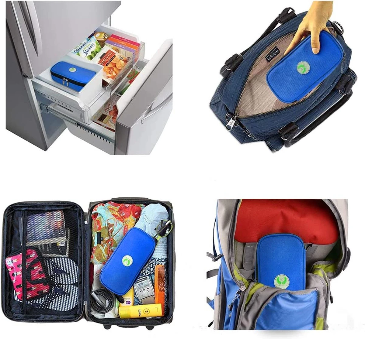 YOUSHARES Insuline Koeltas Diabetici Tas - Medicijnen Diabetici Geïsoleerde Draagbare Koeltas Voor Insuline Pen En Diabetes Koeltas Met 2 Koelaccu's (blauw) - Afbeelding 3