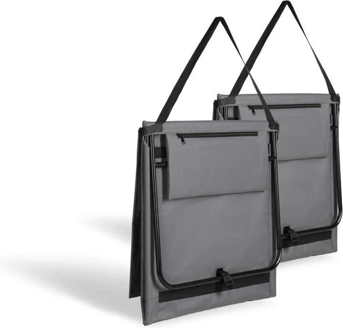 Set Van 2 Strandmatten Met Verstelbare Rugleuning - Gevuld Met Comfortschuim, Ultralicht En Opvouwbaar Om Ruimte Te Besparen – Grijs - Afbeelding 2