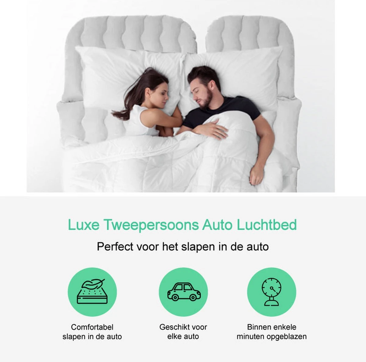 Auto Luchtbed – Luchtbed Auto – Auto Matras – Multifunctioneel – Incl. Elektrische Pomp – Kampeer Luchtbed – 2 Persoons - Afbeelding 2