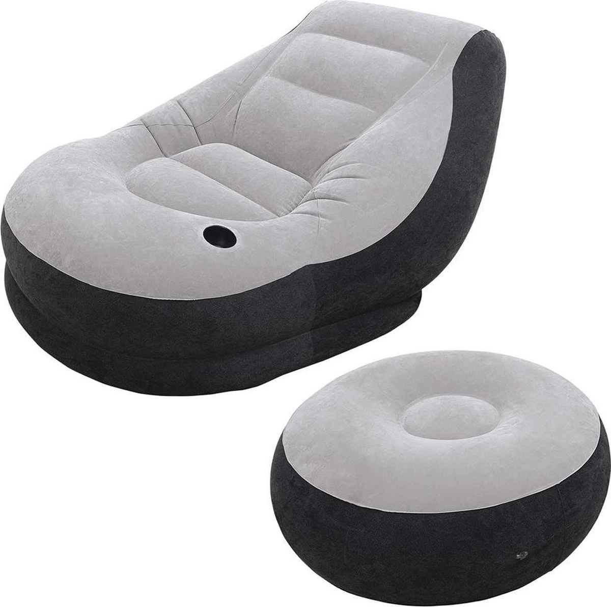 Intex Lounge Stoel - Ultra Lounge - Opblaasbaar - Grijs/zwart