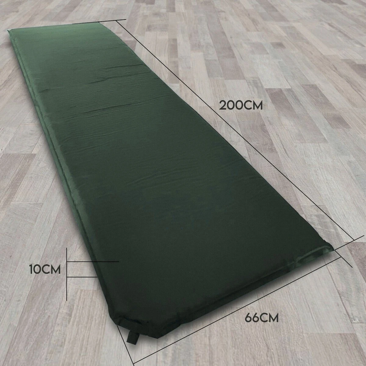 HikeMeister- Slaapmat - 200x 66 X 10 Cm - Zelfopblazend - 1 Persoons - Groen - Afbeelding 5