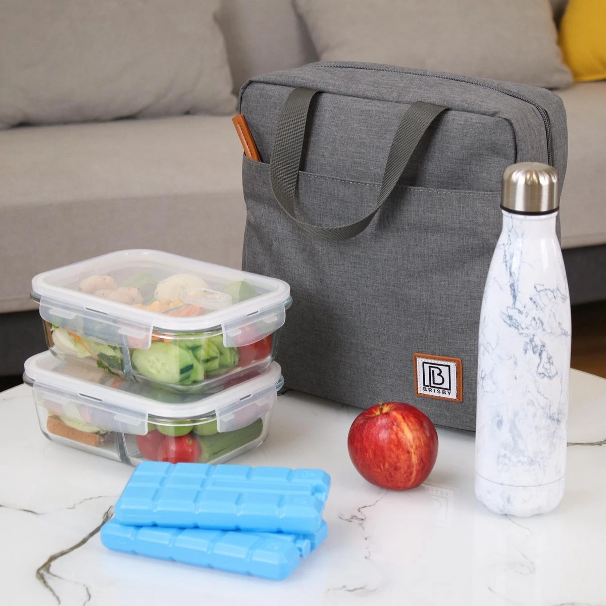 Brisby 4 Laags Geïsoleerde Koeltas - Lunchtas 7 Liter - Donkergrijs - Afbeelding 3