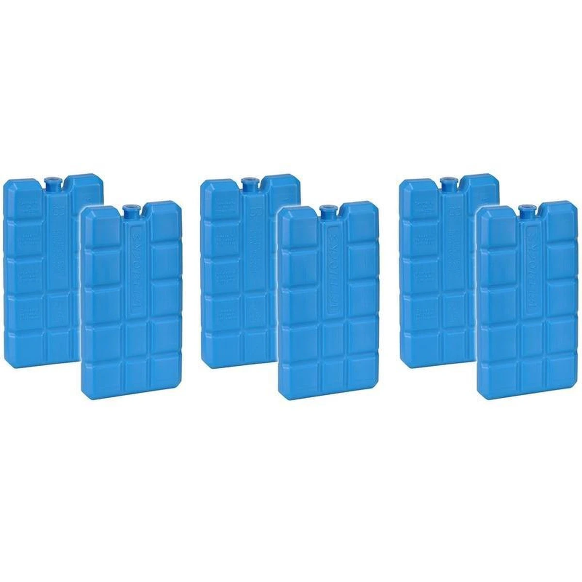 Merkloos Set Van 6x Blauwe Koelelementen 200 Gram 8 X 15 X 2 Cm - Koelblokken/koelelementen Voor Koeltas/koelbox - Afbeelding 2