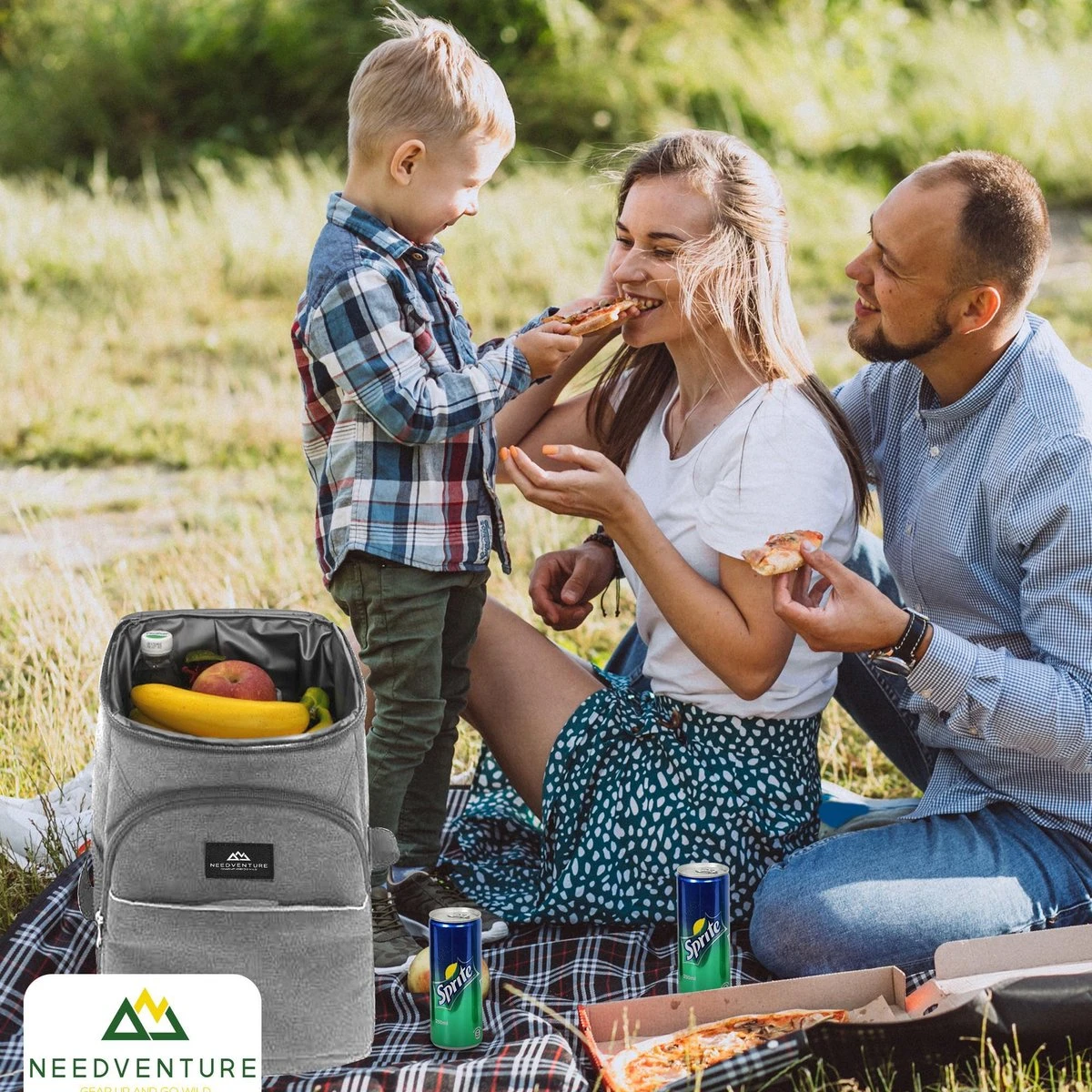 Needventure Koeltas - Lunchtas - Koelrugtas - Picknicktas - 20 Liter - Flessenhouder - Bieropener - Grijs - Afbeelding 3