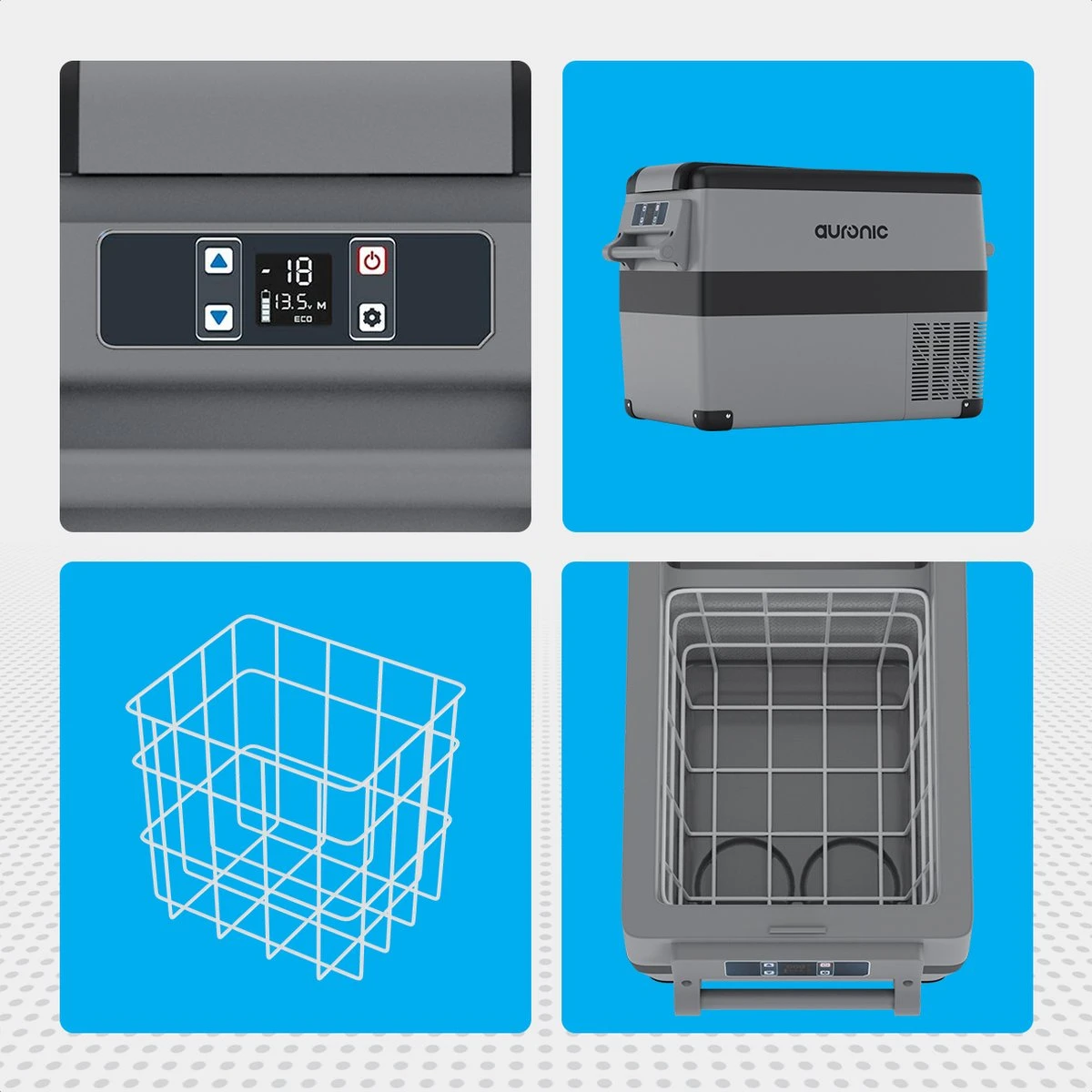 Auronic Elektrische Koelbox - 40.5L - Compressor - 12V En 240V - Grijs - Afbeelding 7