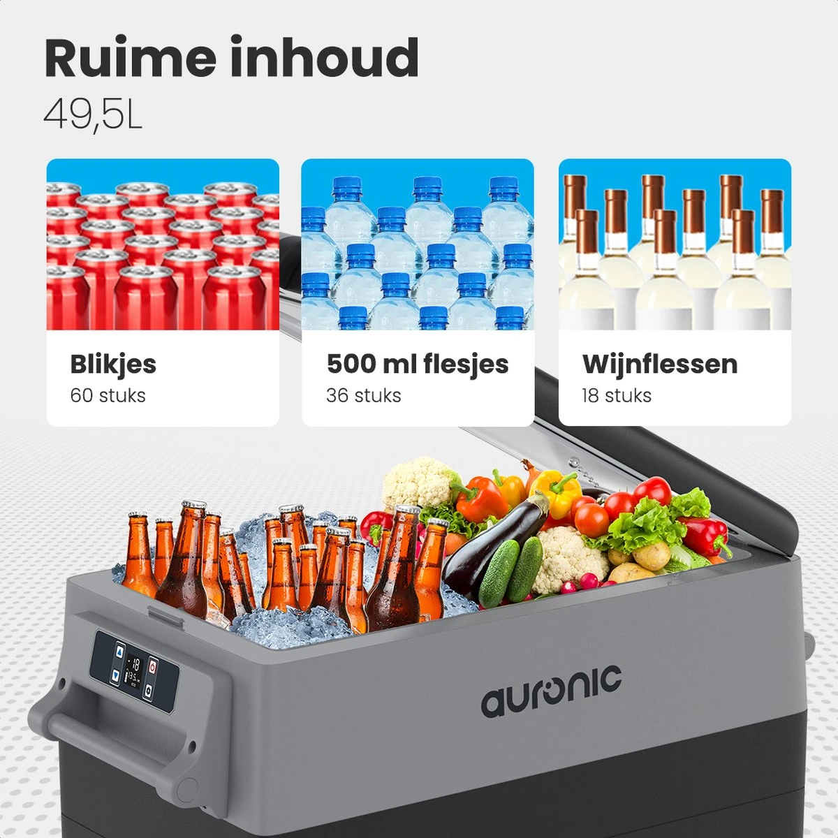 Auronic Elektrische Koelbox - 40.5L - Compressor - 12V En 240V - Grijs - Afbeelding 10