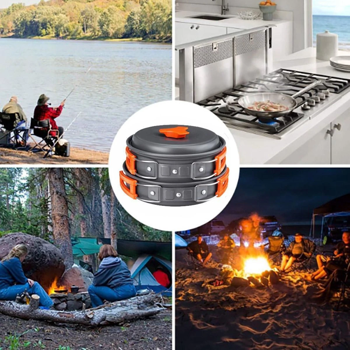 Camping Outdoor Kookset 13-delig Camping Servies En Pannen Pannenset Keukengerei - BPA-vrij & Geen Giftige Stoffen - Opvouwbaar & Licht - Ideaal Voor Reizen, Festival, Wandelen - Afbeelding 8