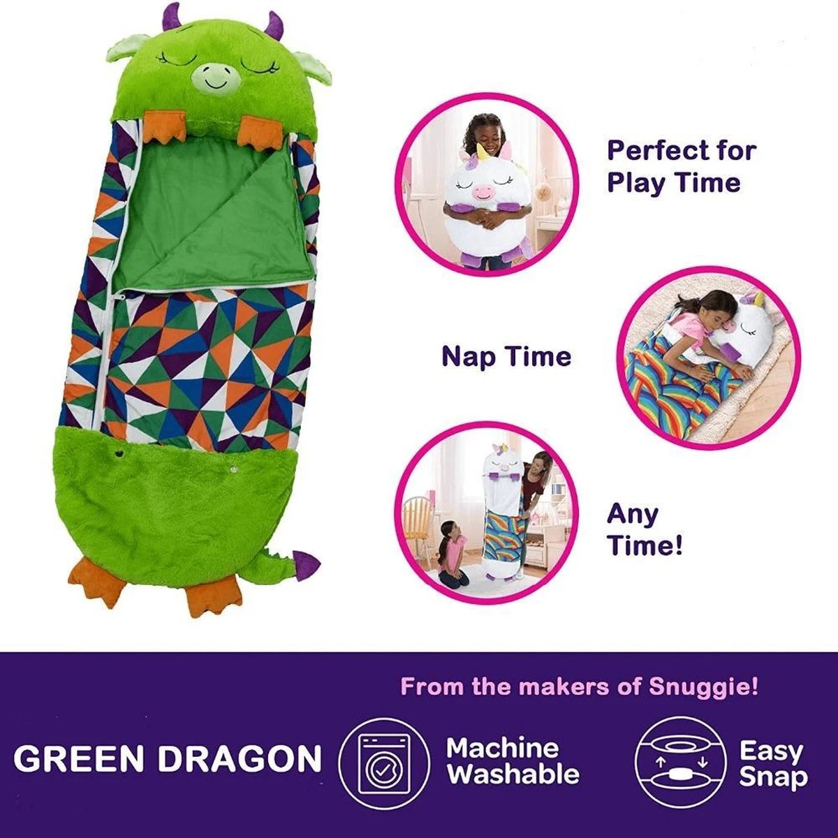 Draak Slaapzak -160 Cms | Kinderslaapzak | Slaapzak Junior | Nappers | Children Sleeping Bag | Kinderen Slaapzak | Super Soft 2 In 1 Fun Pillow &Sleepy For Boys | Draak Slaapzak | Zachte Slaapzak | Knuffel Slaapzak | 2 In 1 Slaapzak | Kinderen - Afbeelding 3