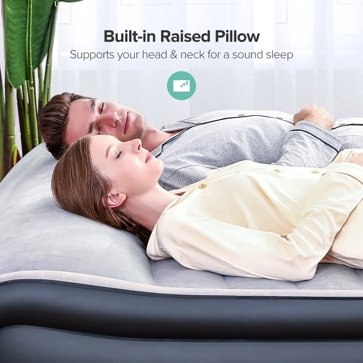 Sable Luxe Queen Size 2 Persoons Luchtmatras Met Ingebouwd Kussen, Opblaasbaar Luchtbed Met Ingebouwde Elektrische Pomp Voor Kamperen, Reizen Of Overnachtende Gasten Of Festival - Afbeelding 7