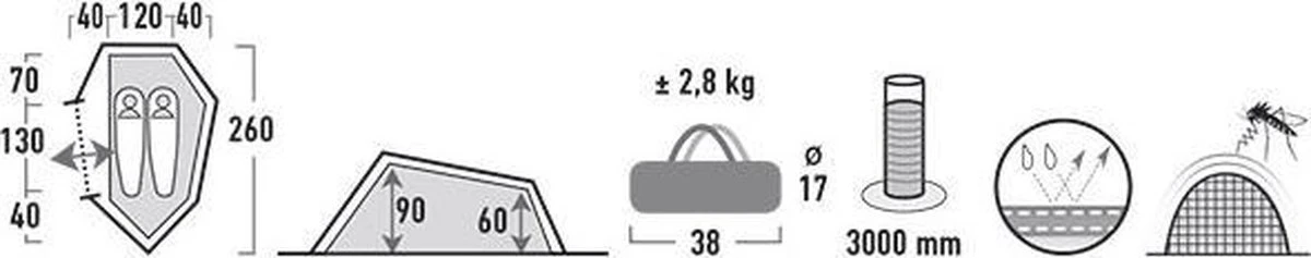 High Peak Sparrow 2 Tunneltent - Groen - 2 Persoons - Afbeelding 9