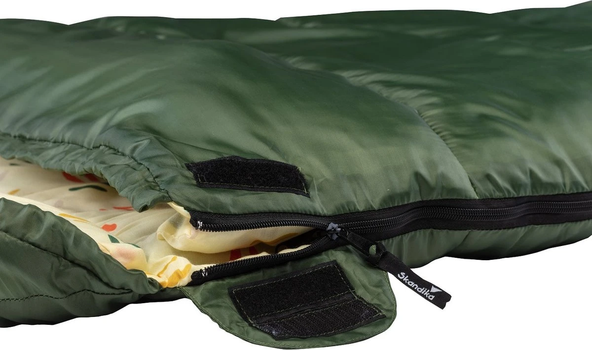 Skandika Vegas-R XXL Slaapzak - Mummieslaapzakken – Slaapzakken Volwassen – Maat XXL – Mummie Slaapzak - Unisex - Katoen, Luxe Kwaliteit, Koppelbaar, 3 Seizoenen, 220 X 110 Cm, -12° Tot -15°C, Outdoor Kampeerslaapzak – Ritssluiting Rechts - Groen - Afbeelding 4