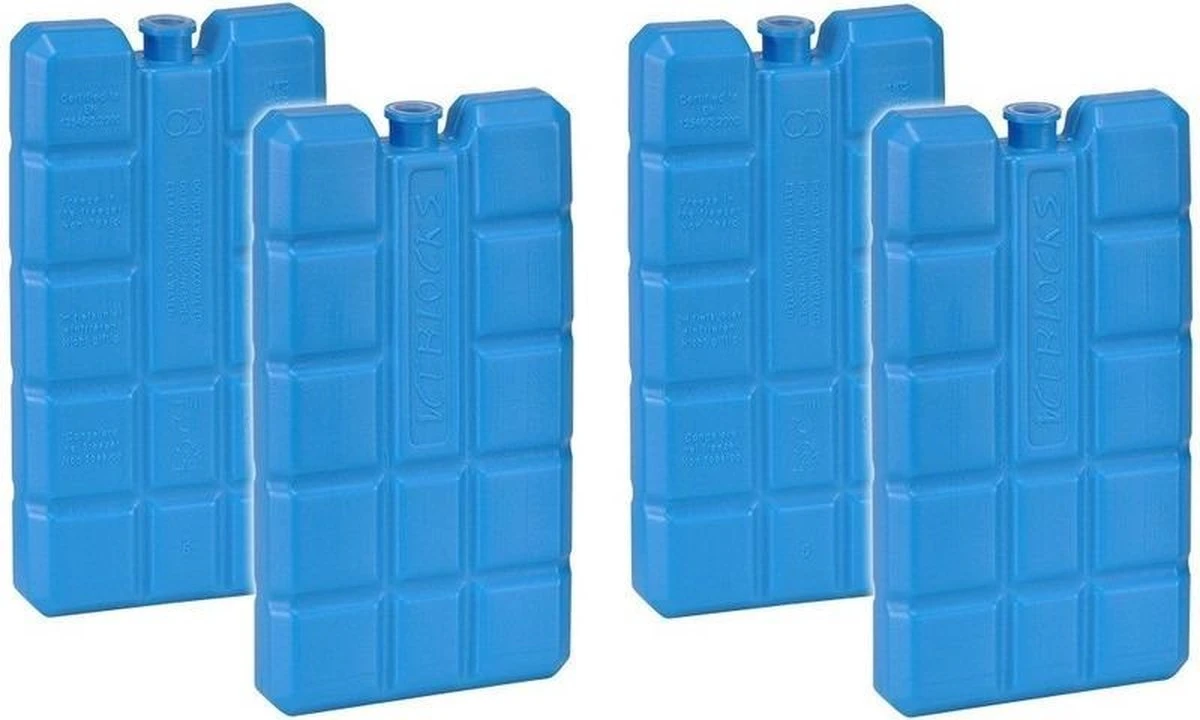 Merkloos Set Van 6x Blauwe Koelelementen 200 Gram 8 X 15 X 2 Cm - Koelblokken/koelelementen Voor Koeltas/koelbox