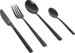 Bo-Camp Industrial - Bestekset - Ballona - 16-delig 4-Persoons - Zwart
