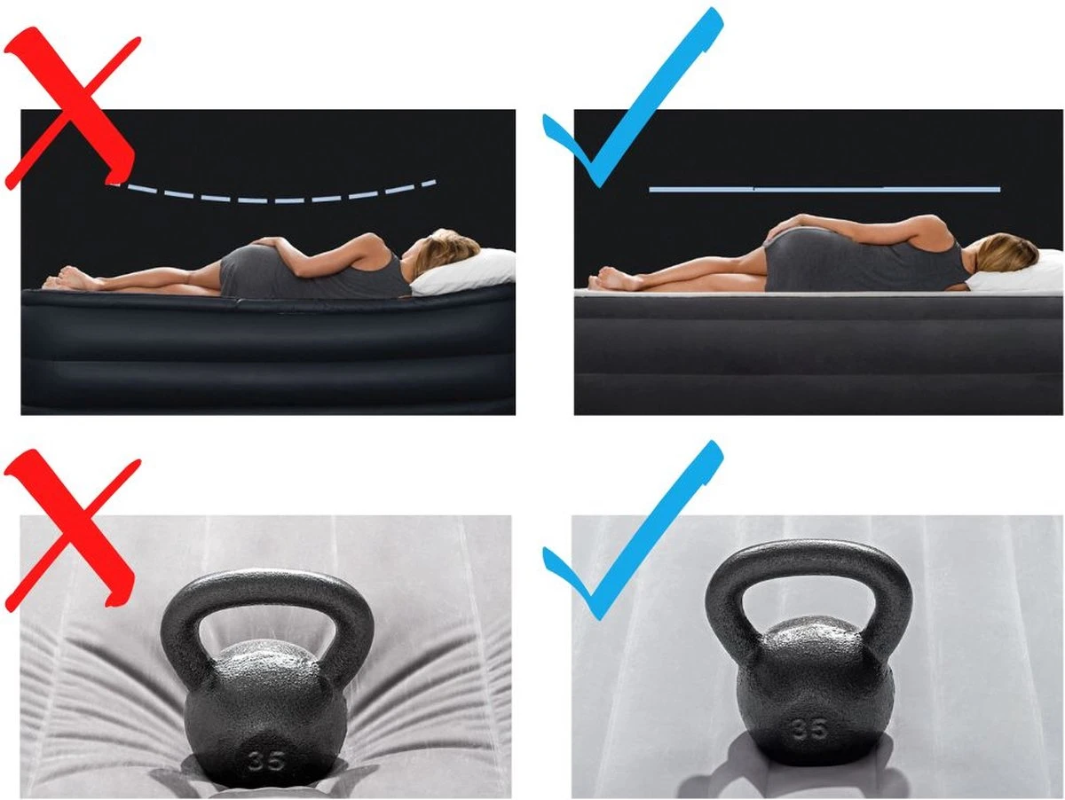 Intex Mid-Rise Comfort - Luchtbed - 2-Persoons - 152x203x36 Cm (BxLxH) - Blauw/Grijs - Met FastFill USB Pomp - Afbeelding 3