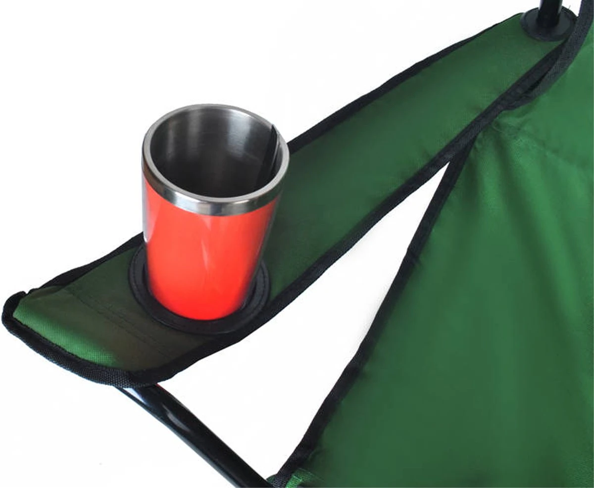 Campingstoel - Inklapbaar Visstoel - Vouwstoel - Comfortabel - Opvouwbaar Stoel - Max. 120 KG - Groen - Rheme - Afbeelding 7
