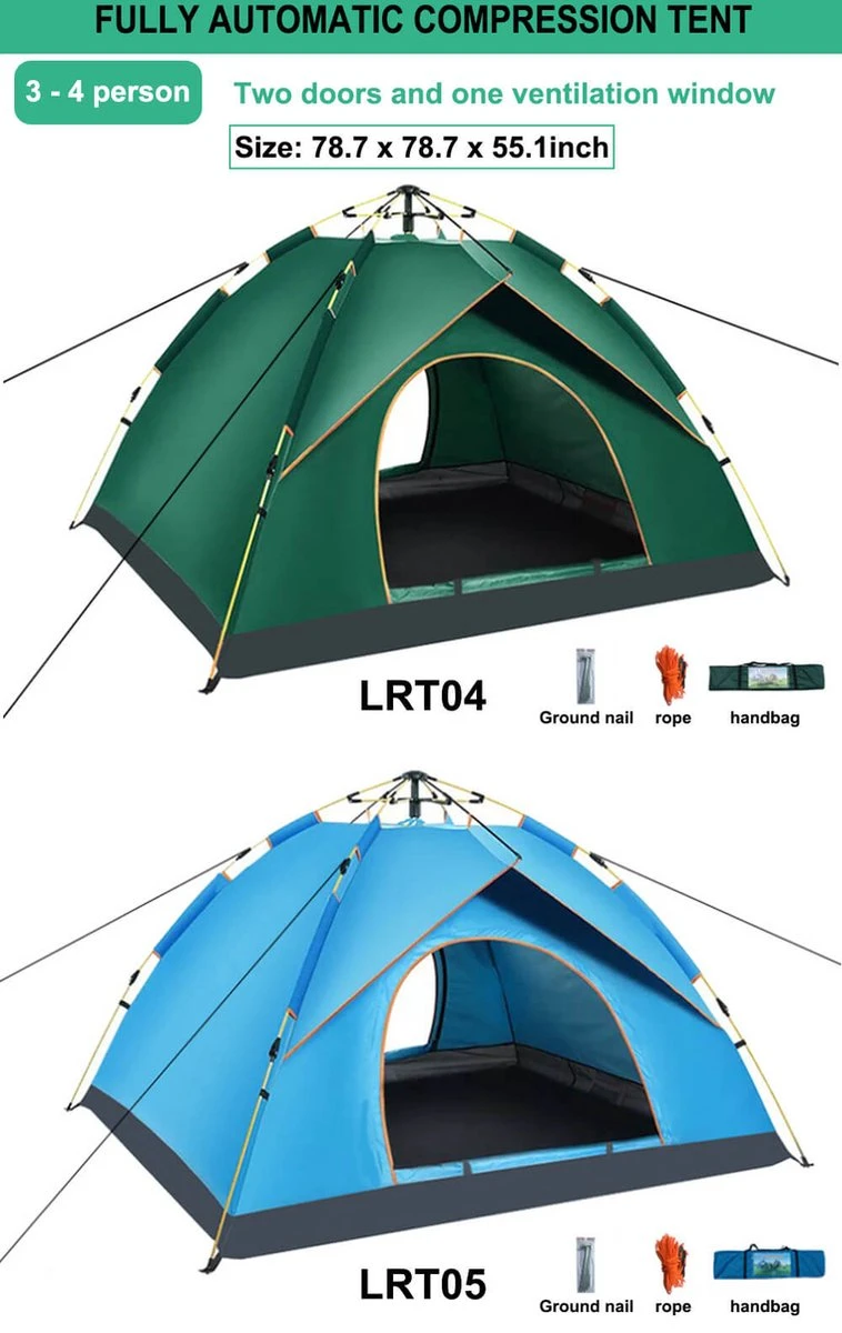 Fish Life Waterdichte Tent - Lichtgewicht Tent - Tent Voor 2-4 Personen - 200*200*140 Cm - Outdoor Camping Tent - Licht Blauw - Afbeelding 5