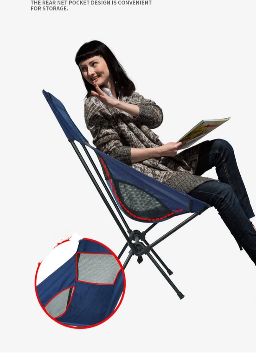 Lopoleis® Campingstoel – Campingstoel Opvouwbaar – Visstoel – Vouwstoel – Strandstoel – Inklapbaar – Lichtgewicht – Outdoor Stoel - Hoge Rugleuning - Afbeelding 7